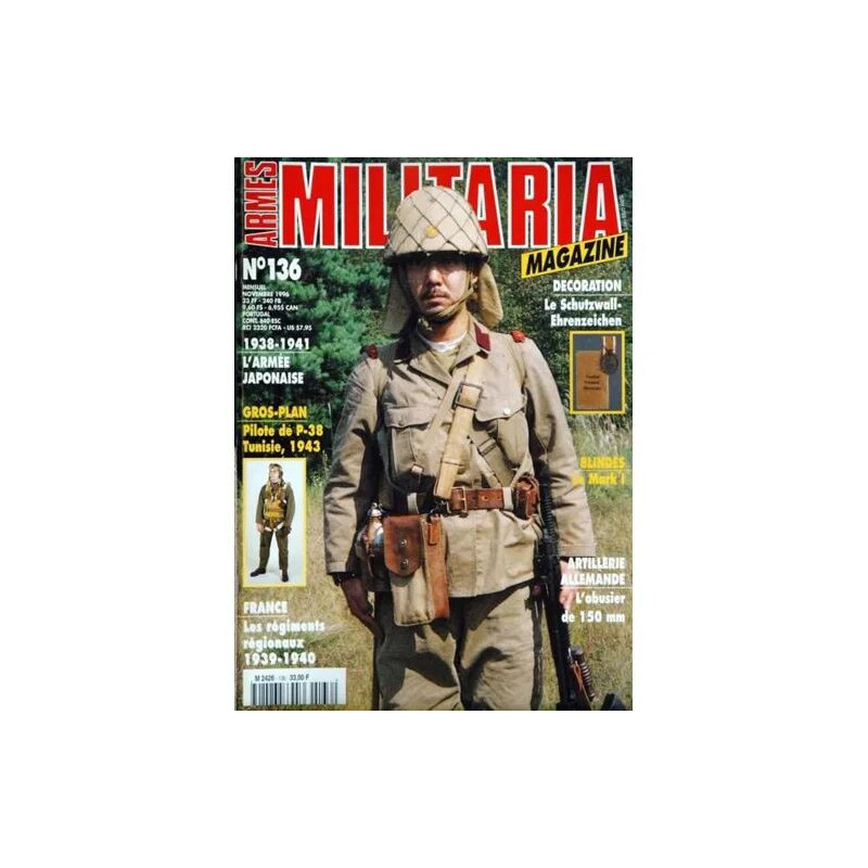 ARMES MILITARIA MAGAZINE N° 136 DU 01/11/1996 - DECORATION - LE...