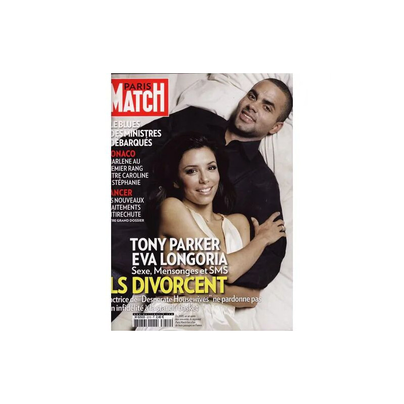 Paris Match N° 3210 : TONY PARKER EVA LONGORIA ILS DIVORCENT