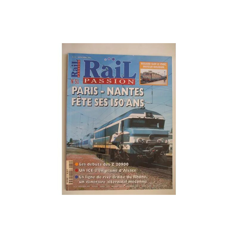 rail passion septembre 2001 N° 51 : paris nantes fete ses 150...