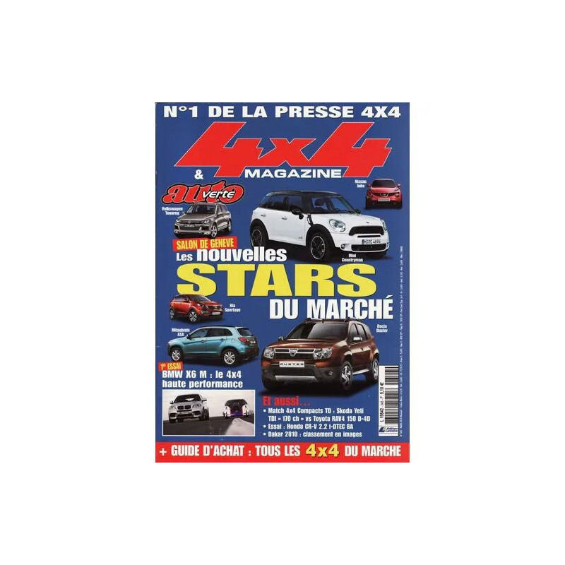 4X4 MAGAZINE et AUTO VERTE N° 346 : LES NOUVELLES STARS DU MARCHE