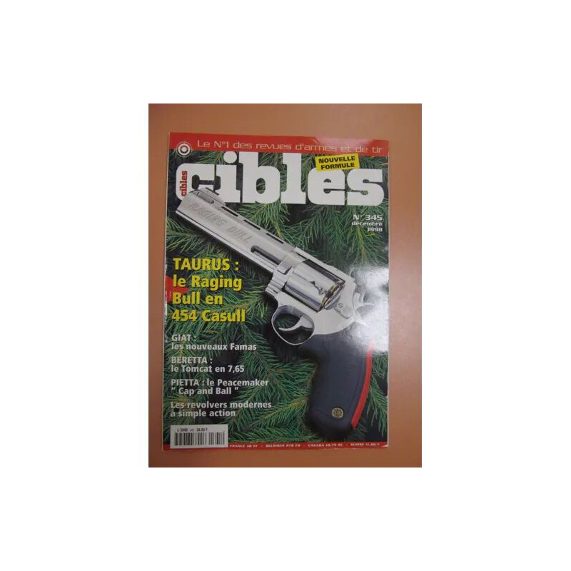 Cibles n° 345 N° 345 : Taurus rading bull Famas Beretta tomcat Pietta