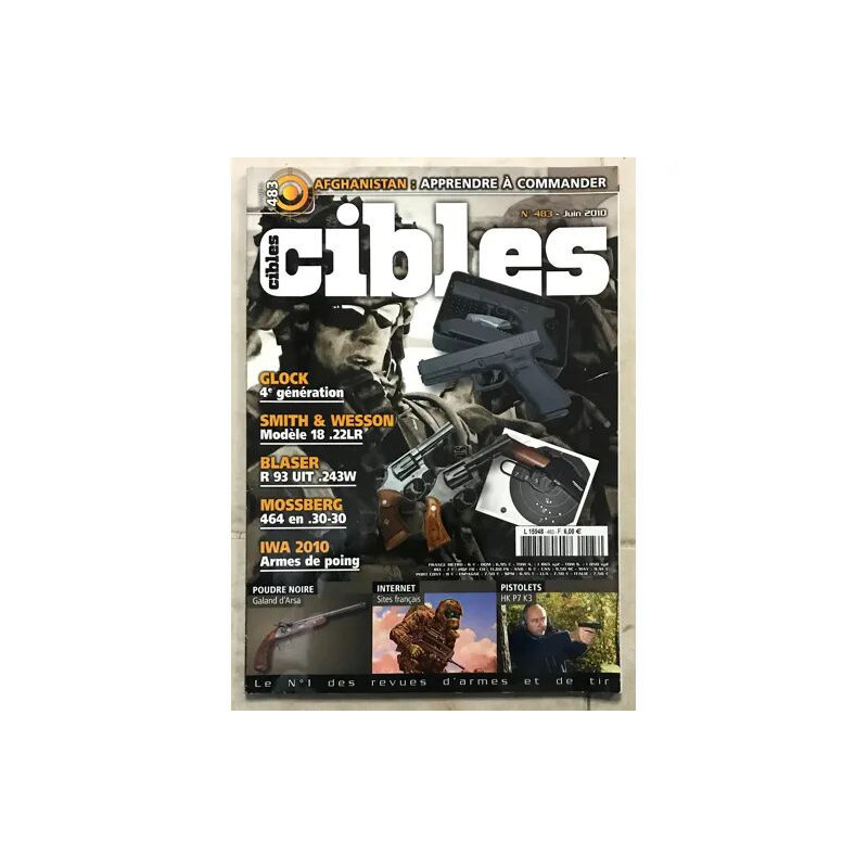 CIBLES 483 GLOCK 4EME GENERATION SMITH ET WESSON MODELE 18 22 LR...