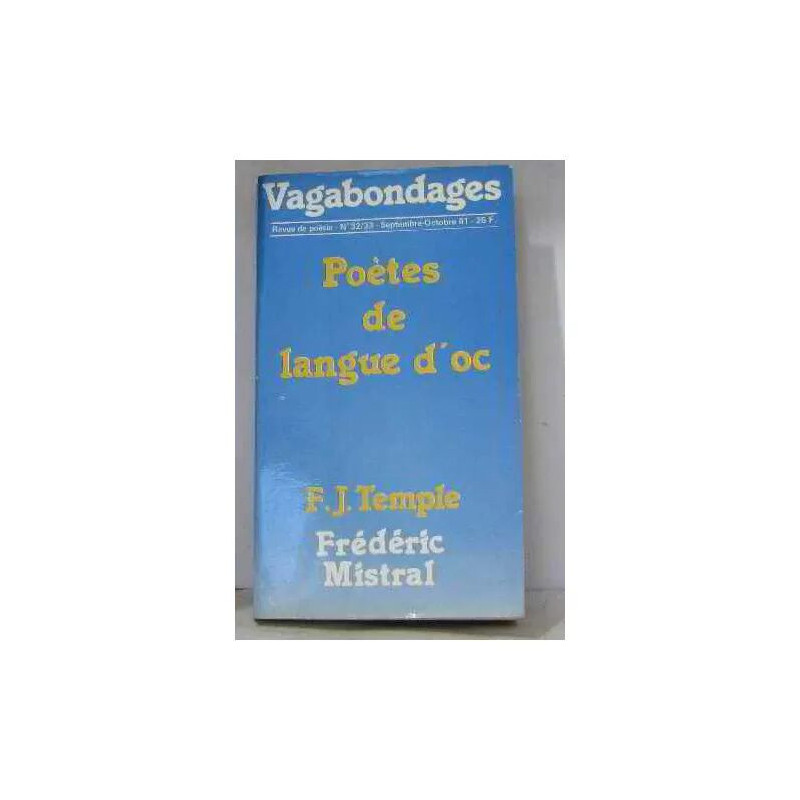 Vagabondages n°32/33 Poètes de langue d'oc