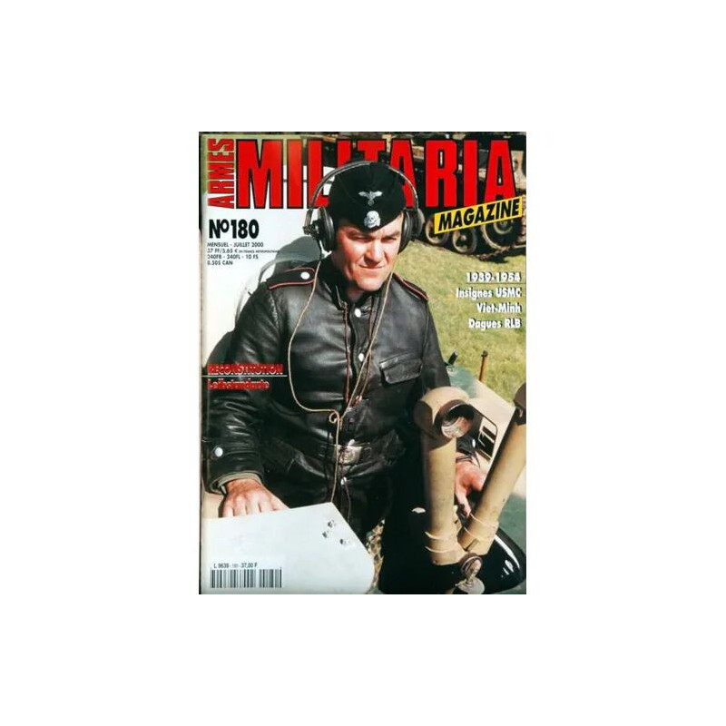 ARMES MILITARIA MAGAZINE N° 180 DU 01/07/2000 - 1939-45 - INSIGNES...