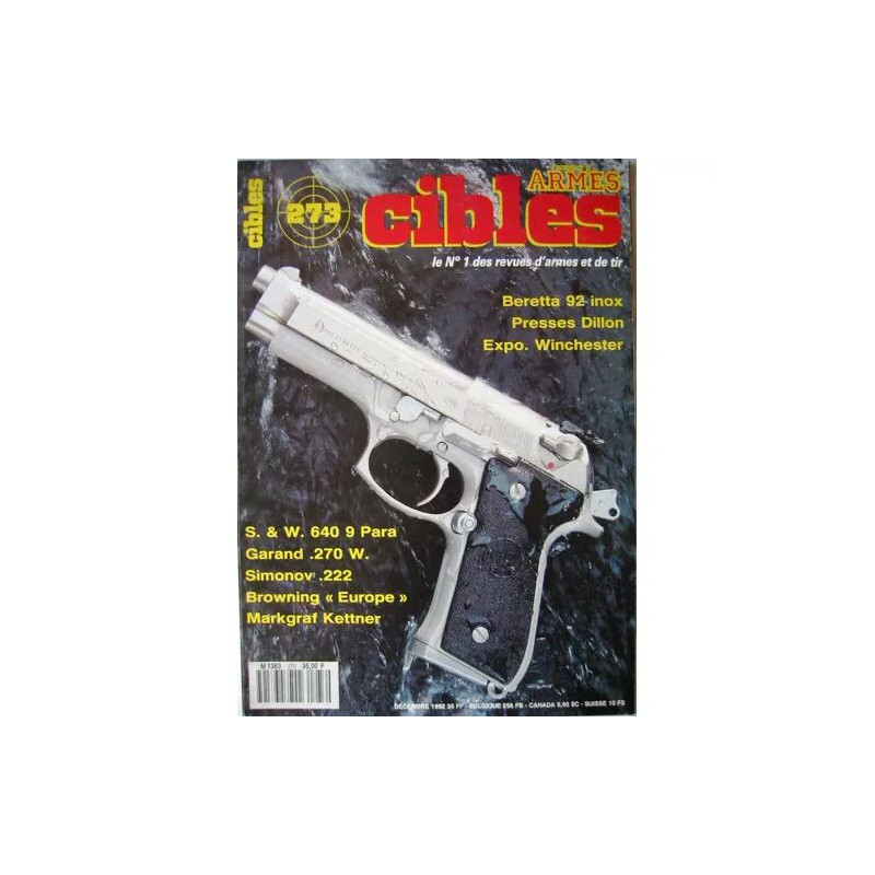 Cibles n° 273 N° 273 : Beretta 92 Winchester Browning