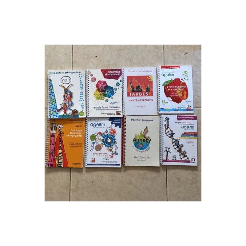 LOT DE 8 LIVRETS D'EXPOSITIONS PEDAGOGIQUES ANNECY TARBES VICHY...