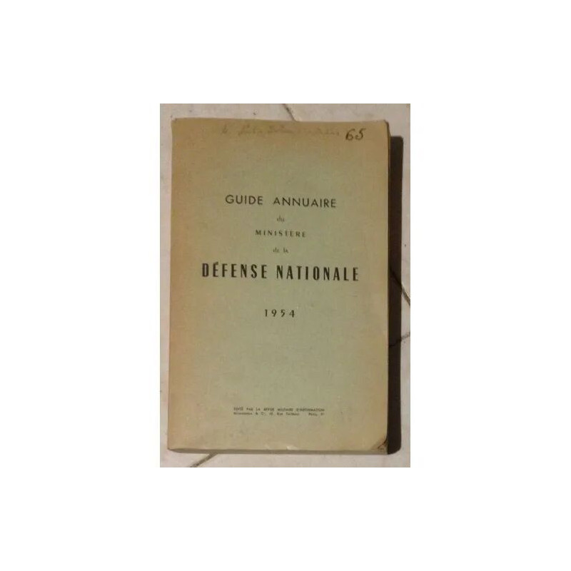 GUIDE ANNUAIRE DU MINISTERE DE LA DEFENSE NATIONALE 1954
