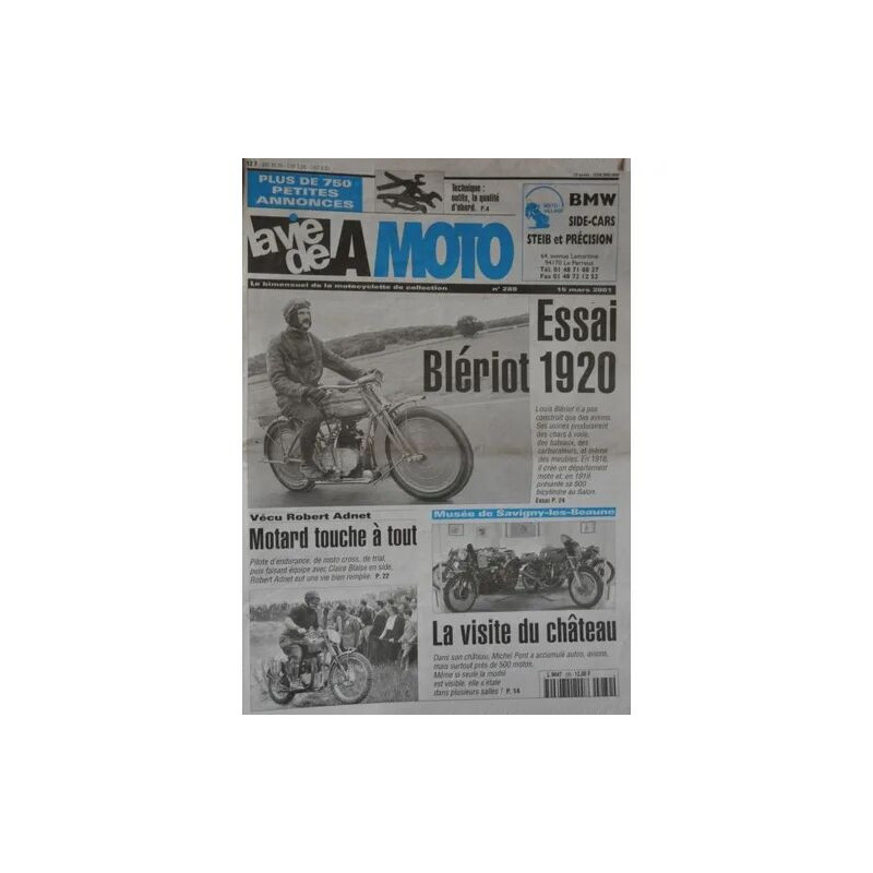 LA VIE DE LA MOTO N° 289 : ESSAI BLERIOT 1920