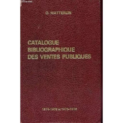 Catalogue Bibliographique des Ventes Publiques - 1974-1975 et 1975...