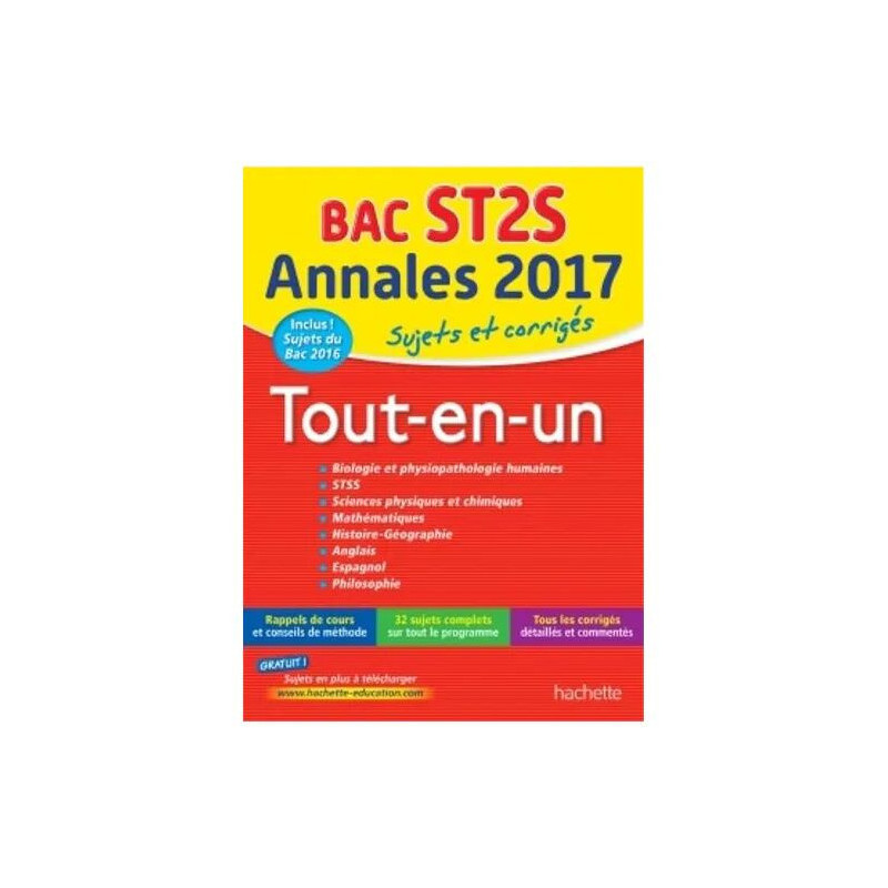 Tout-En-Un Tle St2s - Sujets Et Corrigés - Edition 2017