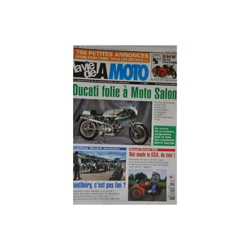 la vie de la moto N° 347 : Essai Terrot 750 - Ducati folie à moto...