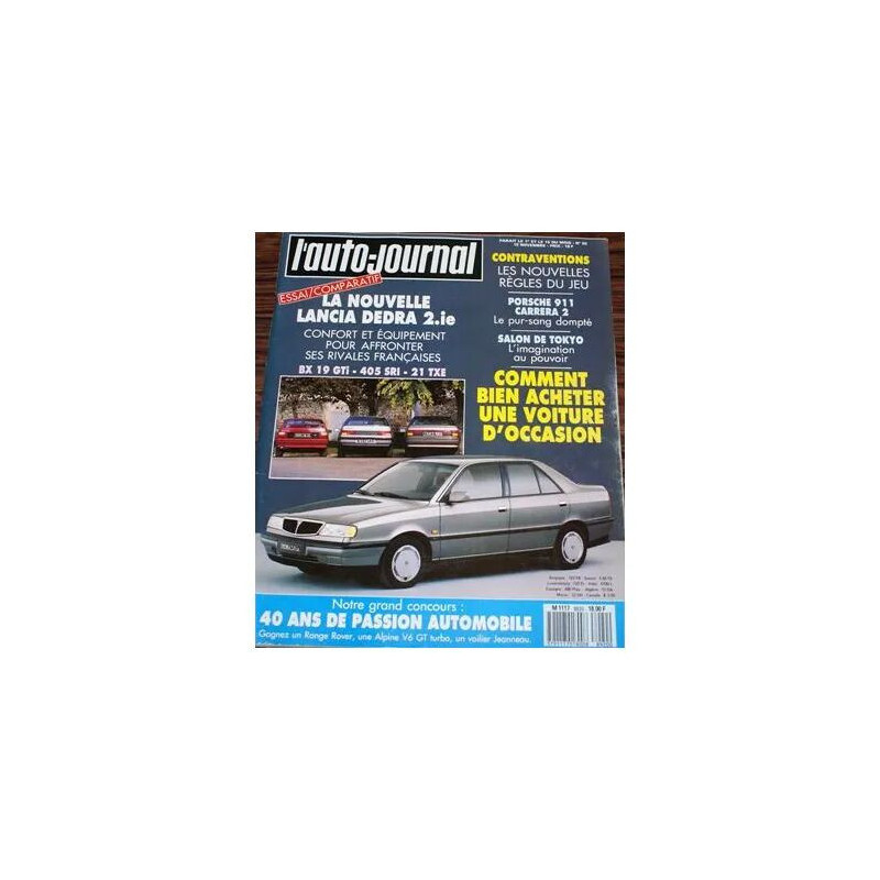L'Auto Journal 20 1989 LANCIA DEDRA BX 19 GTI 405 SRI R21 TXE...
