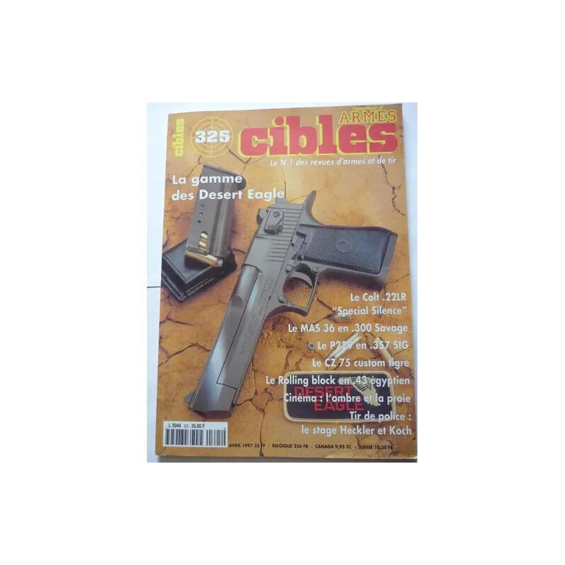 cibles N° 325 : deser eagle colt 22 lr silence mas 36 en 300...