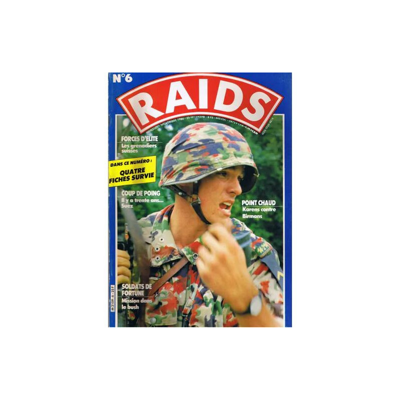 raids N° 6 : les grenadiers suisses - soldats de fortune - fiches...
