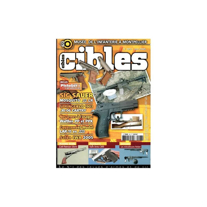 CIBLES N° 423 SIG SAUER MOSQUITO 22 LR SPRINGLIELD 1903 CARTRY...