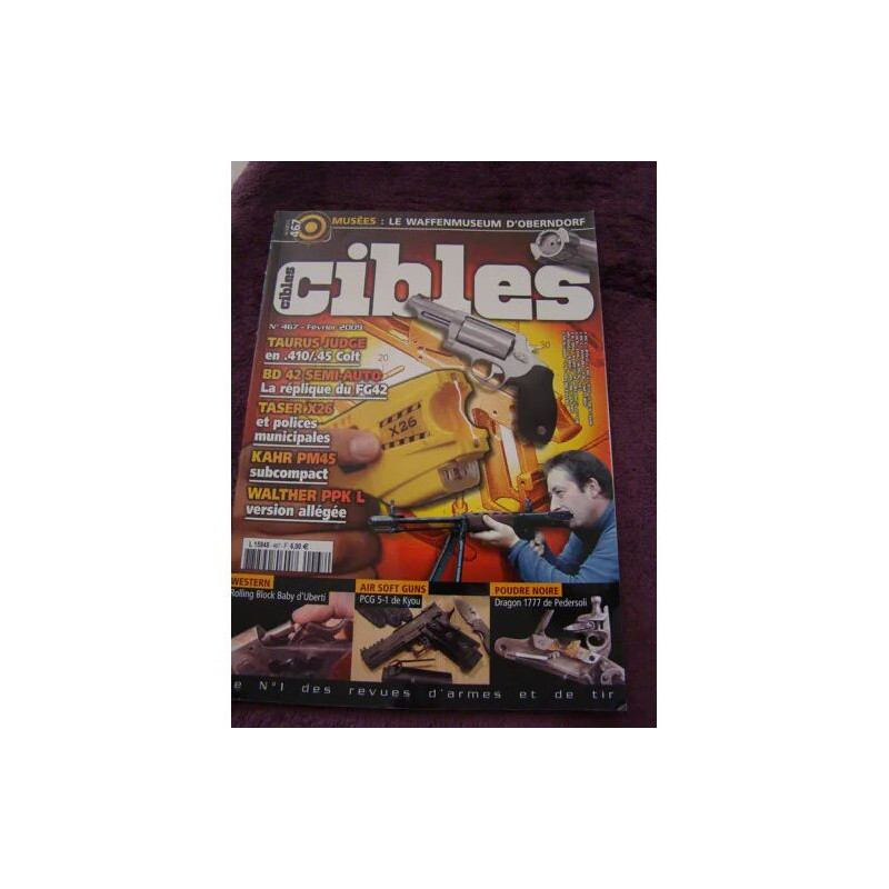 CIBLES N°467 TAURUS JUDGE BD 42 SEMI AUTO TASER X26 KHAR PM 45...