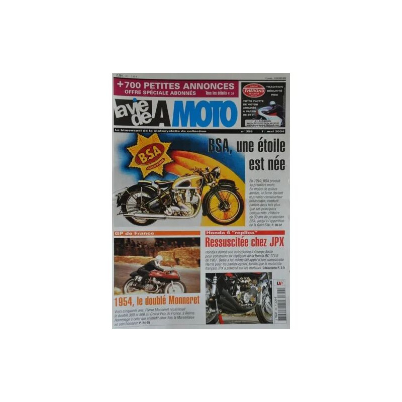 la vie de la moto N° 358 : Histoire BSA avant guerre - honda 6 RC...