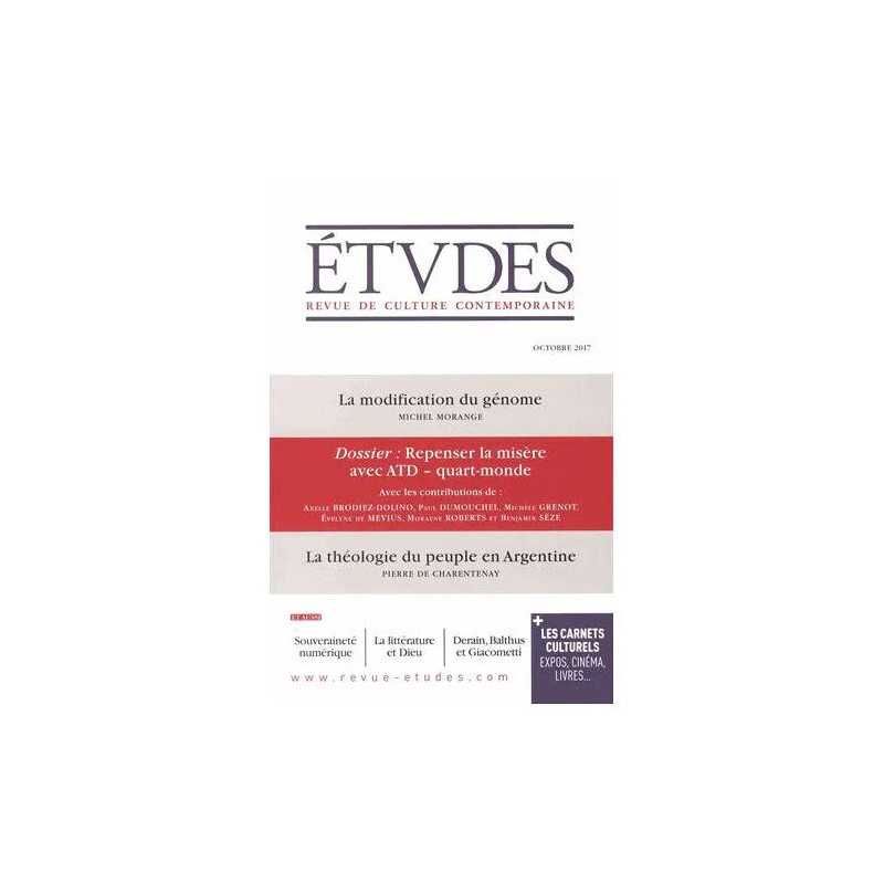 Etudes N° 4242 Octobre 2017 - Repenser La Misère Avec Atd -...