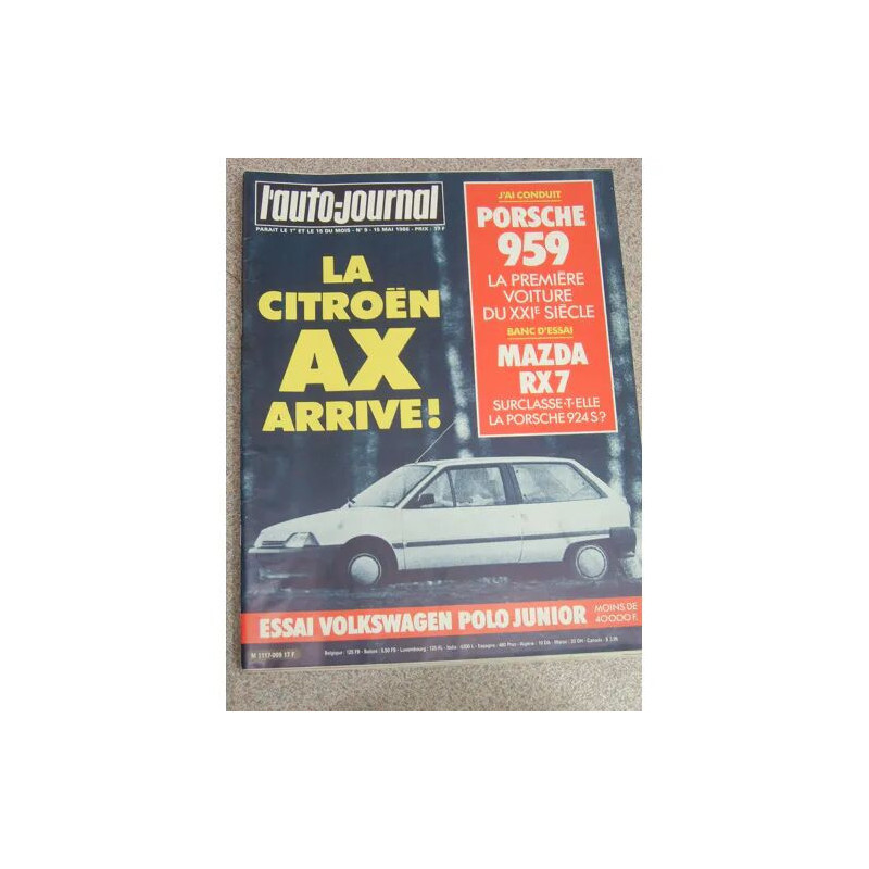 L'Auto Journal no9 1986 porsche 959 mazda rx7 glx
