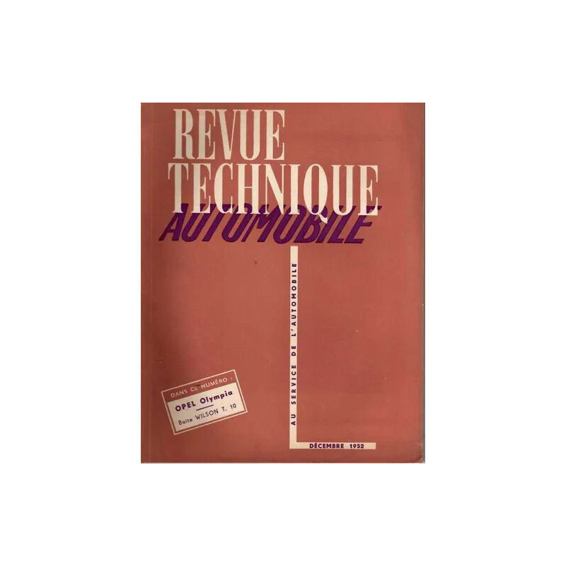 Revue Technique Automobile n° 80. Etude mensuelle : Opel Olympia