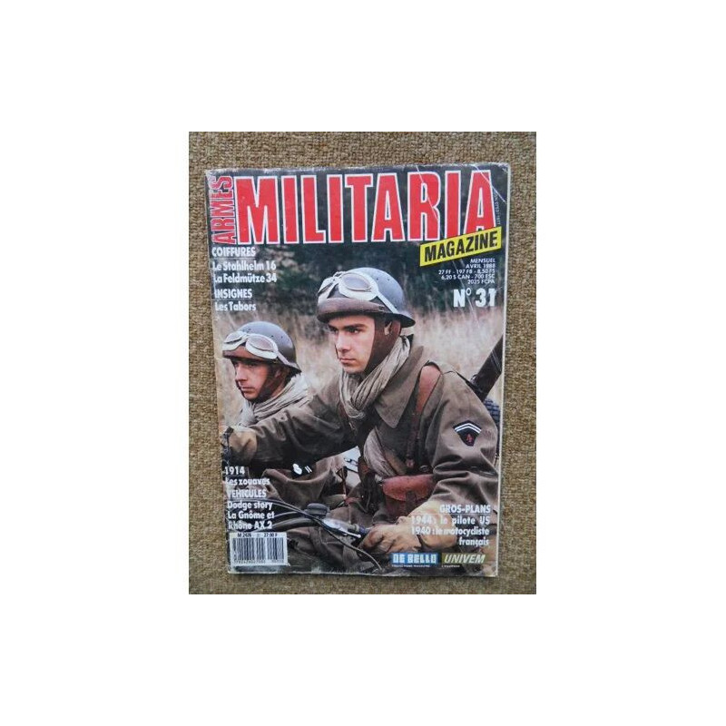 Armes Militaria Magazine n°31 de avril 1988