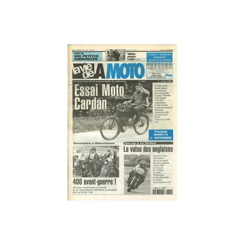 LA VIE DE LA MOTO août 1999 N° 253 : Essai moto Cardan. La VALSE...