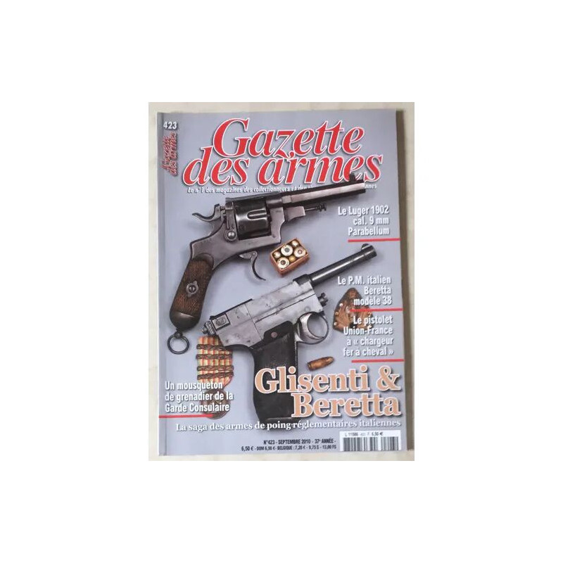 GAZETTE DES ARMES 423 LUGER 1902 9 MM PARABELLUM PM ITALIEN...