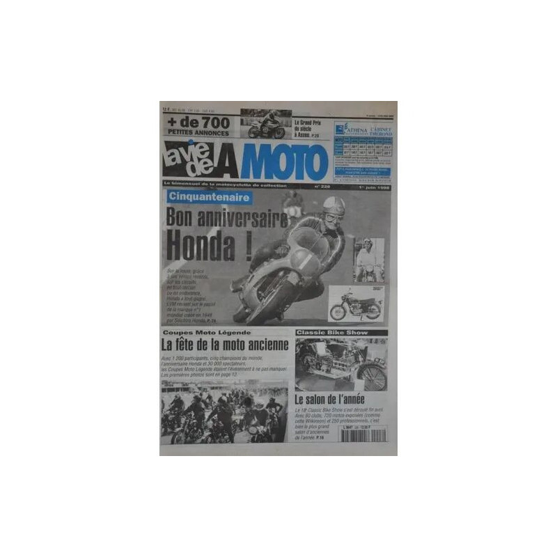 la vie de la moto N° 228 : Cinquantenaire honda - coupes moto...