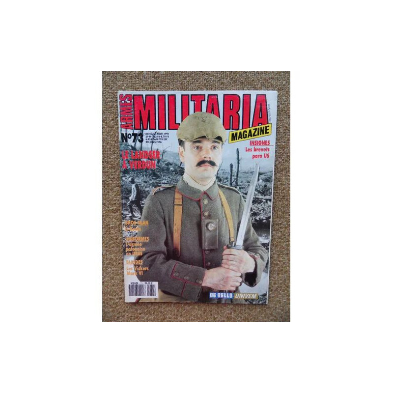 Armes Militaria magazine n°73 de août 1991