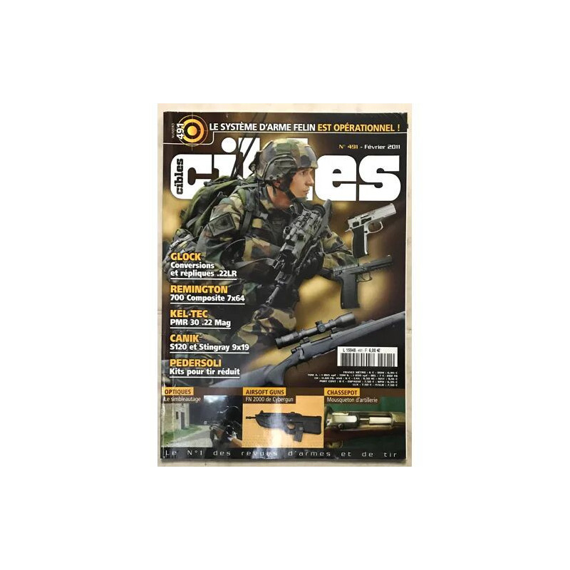 CIBLES 491 GLOCK CONVERSIONS ET REPLIQUES 22 LR REMINGTON 700...