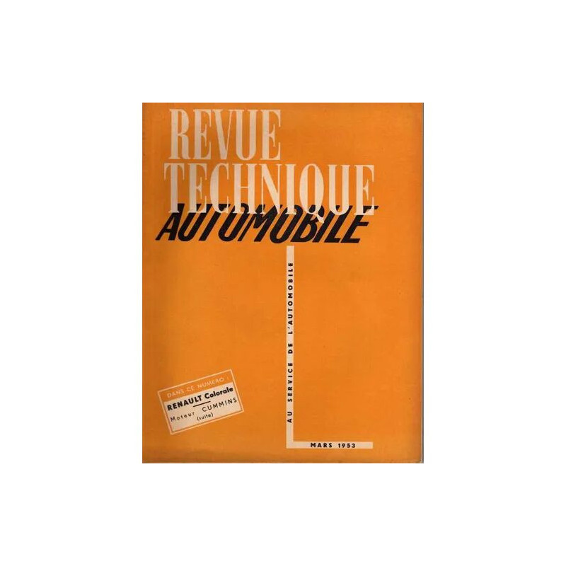 Revue technique automobile N° 83 : Renault Colorale