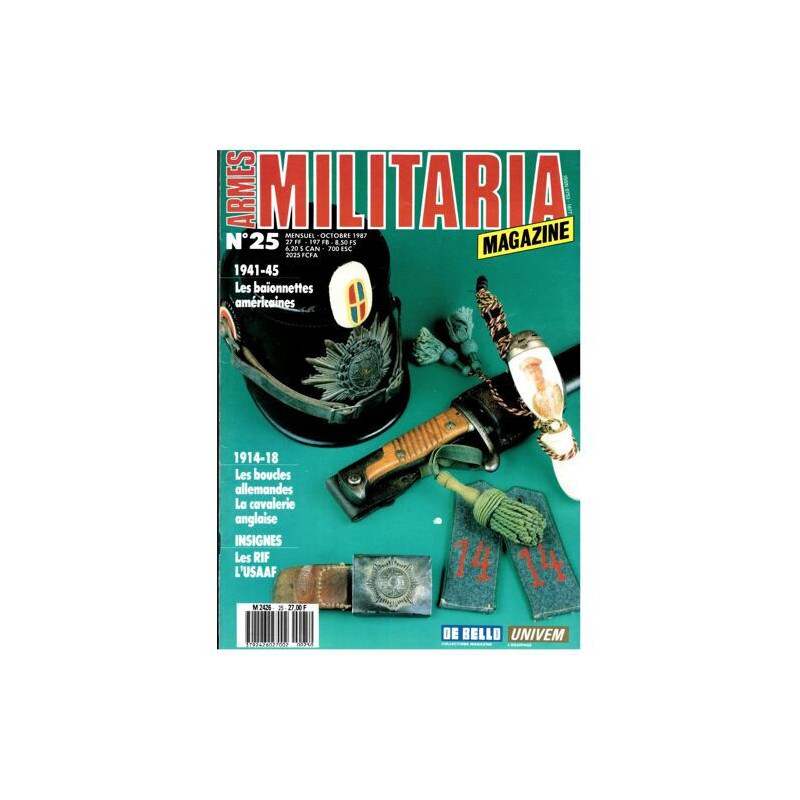 Armes Militaria Magazine N°25 : 1941-45 Les Baïonnettes Américaines