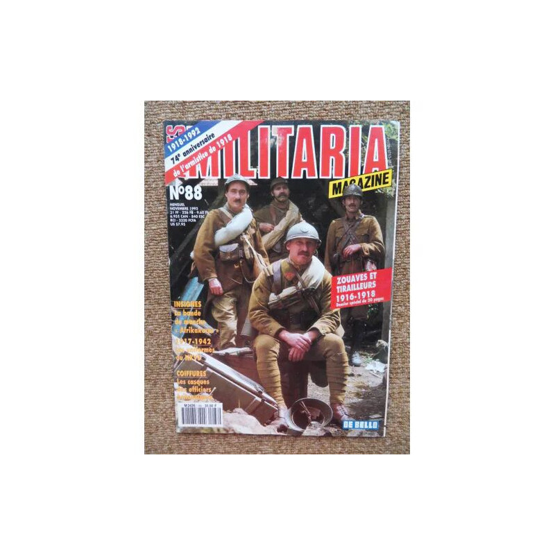 Armes militaria magazine n°88 de novembre 1992