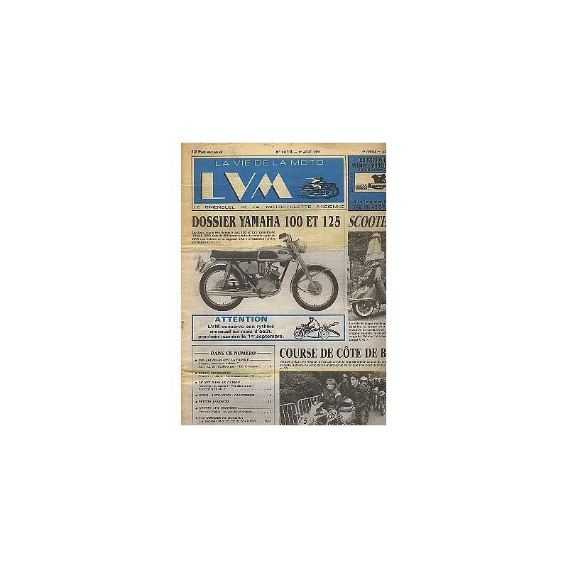 LA VIE DE LA MOTO N° 91 : dossier yamaha 100 et 125