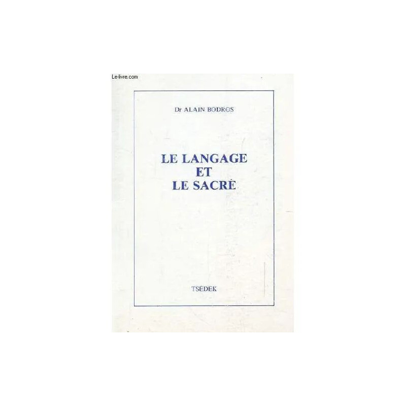 Le Langage et le sacré