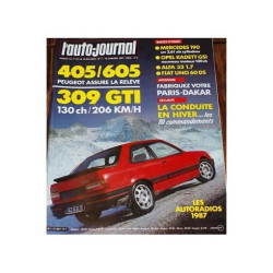 L'Auto Journal 1 1987 PEUGEOT 309 GTI 405 605 ALFA 33 PARIS DAKAR...