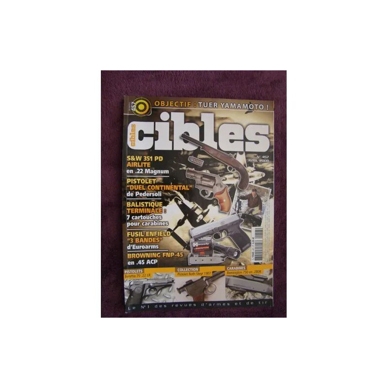 CIBLES N° 457 SMITH ET WESSON 351 PD AIRLITE EN 22 MAG PISTOLET...