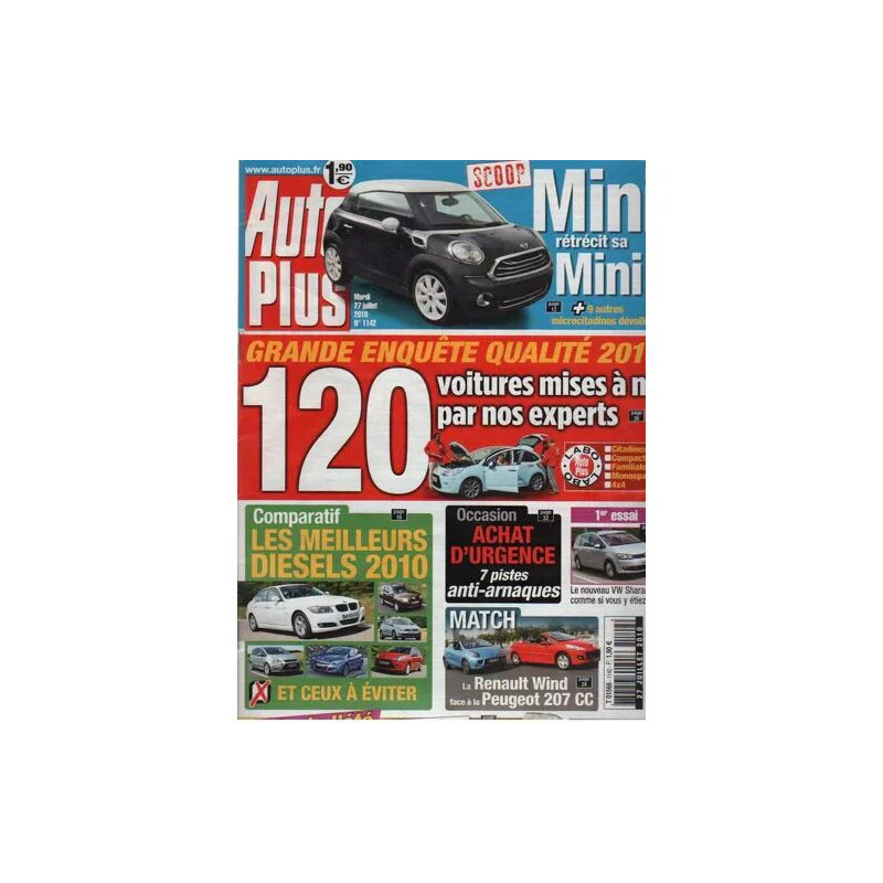 Auto Plus N° 1142 : GRANDE ENQUETE QUALITE 2010