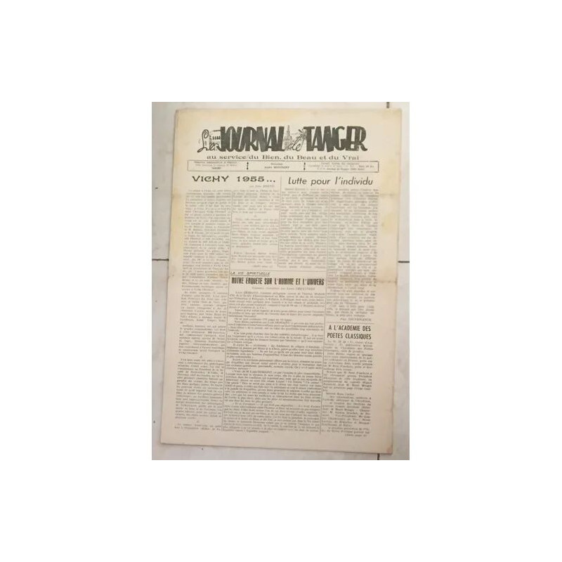 LE JOURNAL DE TANGER AU SERVICE DU BIEN DU BEAU ET DU VRAI...