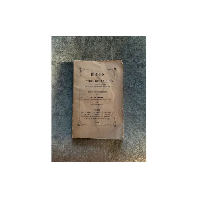 DROITS ET DEVOIRS DES LAIQUES DANS LA SITUATION PRESENTE 1864 DES...