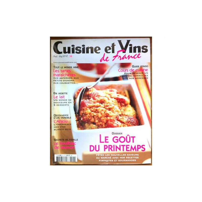 Cuisine et Vins de France 97 tartes maraichères asperges oignons...