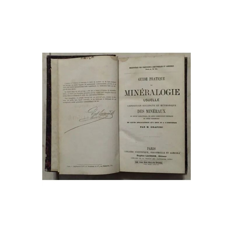 GUIDE PRATIQUE DE MINERALOGIE EXPOSITION SUCCINTE ET METHODIQUE...