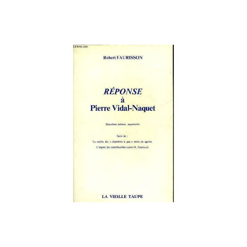 Réponse à Pierre Vidal-Naquet