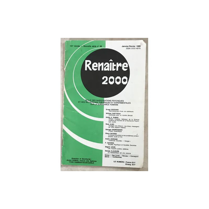 Renaître 2000 - Revue D'investigations Psychiques